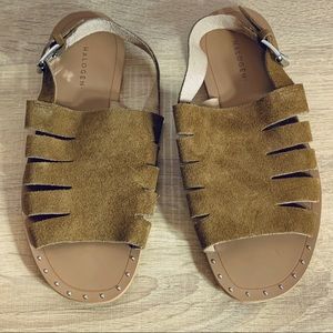 Halogen Suede Studded Slingback Sandals, Flats 6 New